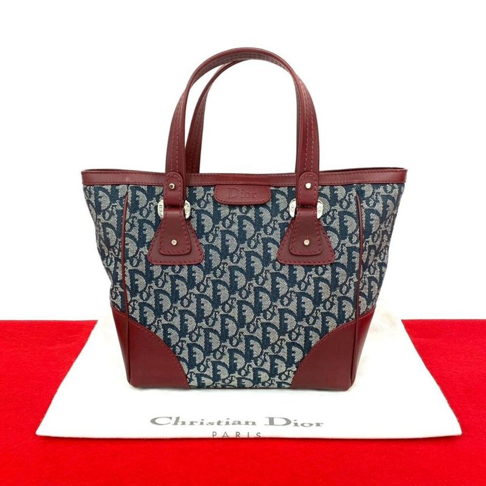 Christian Dior Trotter Canvas Leather Handbag